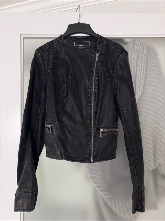 BNCI Jackets & Blazers - Black Asymmetric Zip Soft FauxLeather Jacket